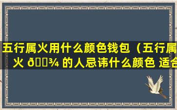 五行属火用什么颜色钱包（五行属火 🌾 的人忌讳什么颜色 适合什么颜色）